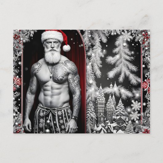 Frohe Weihnachten wünscht der Weihnachtsmann ポストカード (正面)