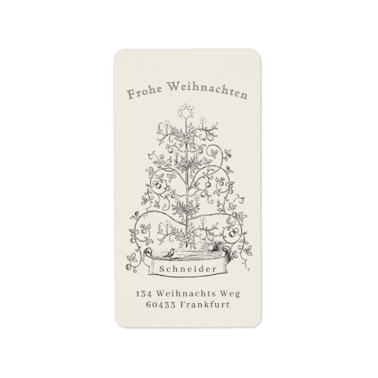 Frohe Weihnactenドイツのクリスマス ラベル (正面)