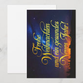 "Frohe Weinachten" Sternenhimmel bei Nacht シーズンカード (正面/裏面)