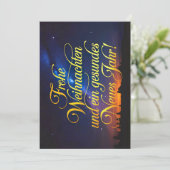 "Frohe Weinachten" Sternenhimmel bei Nacht シーズンカード (スタンド正面)