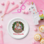 Fröhliche Weihnのメリークリスマスのドイツのレトロの人形 ペーパープレート (パーティー)