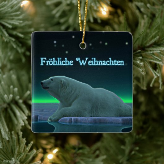 Frohliche Weihnachen – アイスエッジポーラクマ セラミックオーナメント (ツリー)