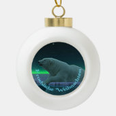 Frohliche Weihnachen – アイスエッジポーラクマ セラミックボールオーナメント (正面)