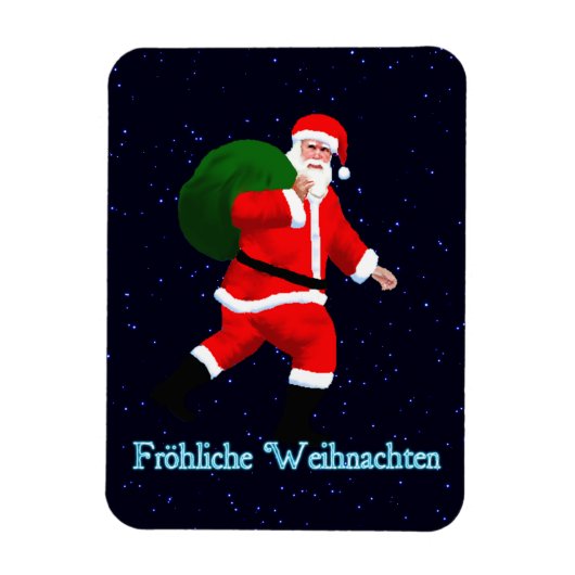Frohliche Weihnachen – サンタクロース マグネット (縦)