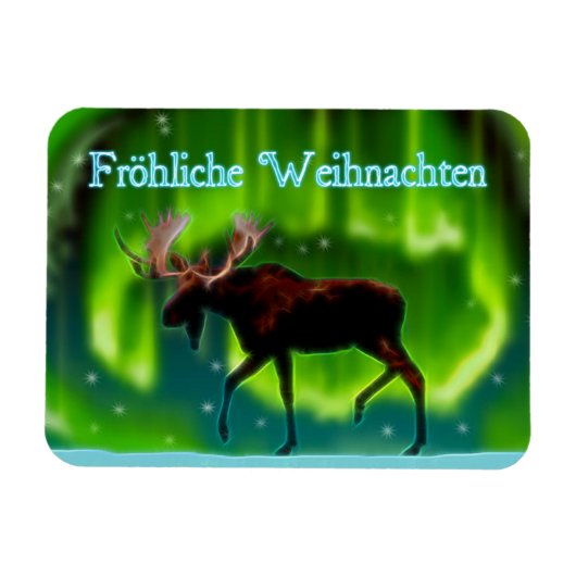 Frohliche Weihnachen – ノーザンライトムース マグネット (横)