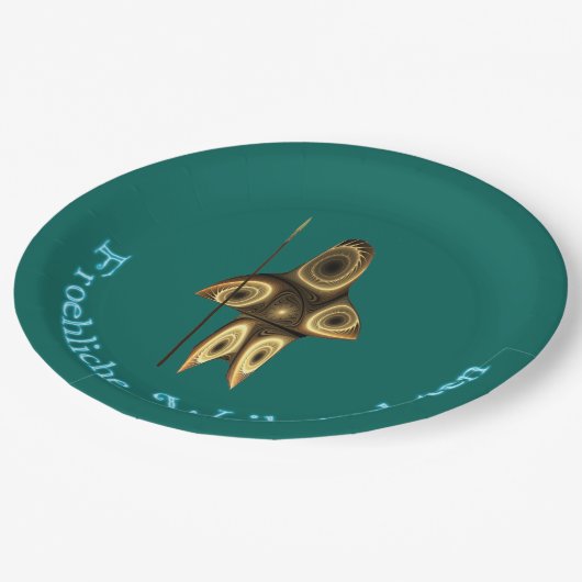 Frohliche Weihnachen – フラクタルイヌイットハンター ペーパープレート (アングル)