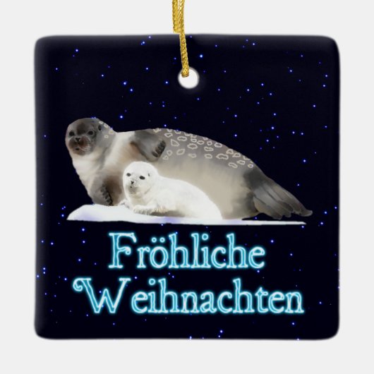 Frohliche Weihnachen – リングシール セラミックオーナメント (正面)