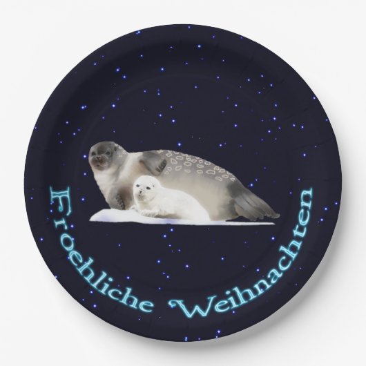 Frohliche Weihnachen – リングシール ペーパープレート (正面)