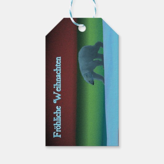 Frohliche Weihnachen – 極光ポーラベア ギフトタグ (正面)
