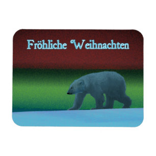 Frohliche Weihnachen – 極光ポーラベア マグネット