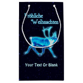 Frohliche Weihnachen - Blue Caribou (Reindeer) スモールペーパーバッグ (裏面)