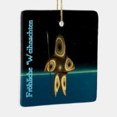 Frohliche Weihnachen - Fractal Inuit Hunter セラミックオーナメント (右)