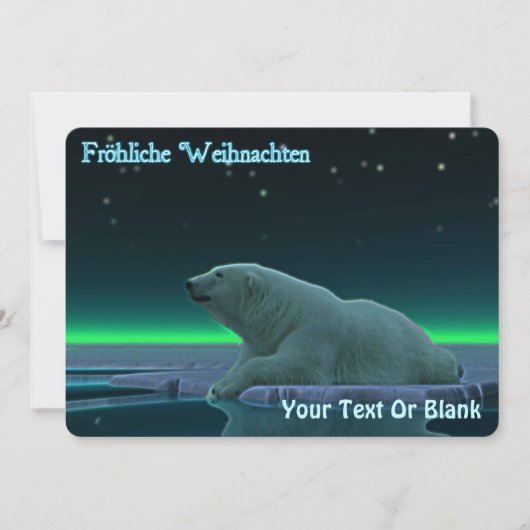 Frohliche Weihnachen - Ice Edge Polar Bear シーズンカード (正面)