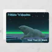 Frohliche Weihnachen - Ice Edge Polar Bear シーズンカード (正面/裏面)
