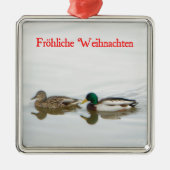Frohliche Weihnachen - Mallards メタルオーナメント (正面)