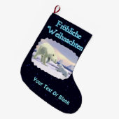 Frohliche Weihnachen - Mama 最高の Nose ラージクリスマスストッキング (正面 (吊り時))