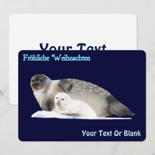 Frohliche Weihnachen - Ringed Seal シーズンカード (正面/裏面)