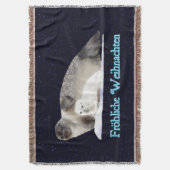 Frohliche Weihnachen - Ringed Seal スローブランケット (正面縦)