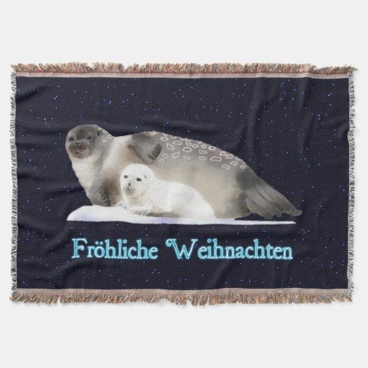 Frohliche Weihnachen - Ringed Seal スローブランケット (正面)
