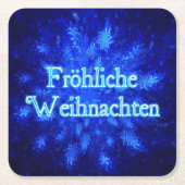 Frohliche Weihnachen - Snowburst スクエアペーパーコースター (正面)