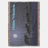 Frohliche Weihnachen - Wolfpack スローブランケット (正面縦)