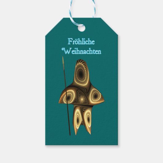 Frohliche Weihnachte - Fractal Inuit Hunter ギフトタグ (正面)