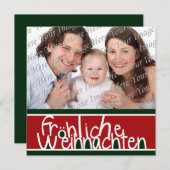 Frohliche Weihnachtenのカスタムな写真の正方形カード シーズンカード (正面/裏面)