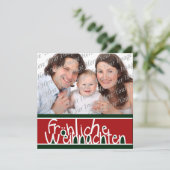 Frohliche Weihnachtenのカスタムな写真の正方形カード シーズンカード (スタンド正面)
