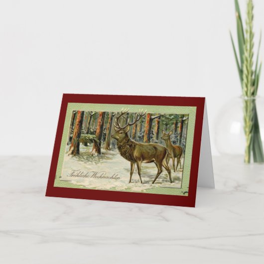 Fröhliche Weihnachtenのドイツのクリスマスのヴィンテージ シーズンカード (正面)