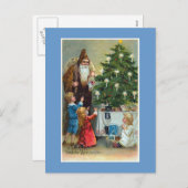 "Frohliche Weihnachten"のヴィンテージのクリスマス シーズンポストカード (正面/裏面)