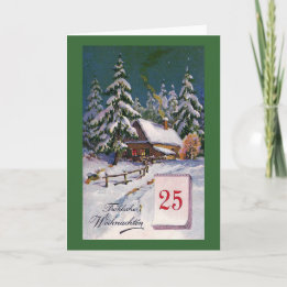 "Frohliche Weihnachten"ドイツ語ヴィンテージ シーズンカード