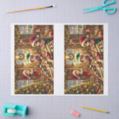 Fröhliche Weihnachtswerkstatt mit Elfen beim Spiel 薄葉紙 (クラフト)