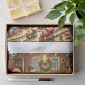 Fröhliche Weihnachtswerkstatt mit Elfen beim Spiel 薄葉紙 (ギフト)