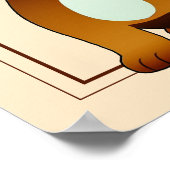 Fröhlicher, brauner Hund, sitzend -  ポスター (角)