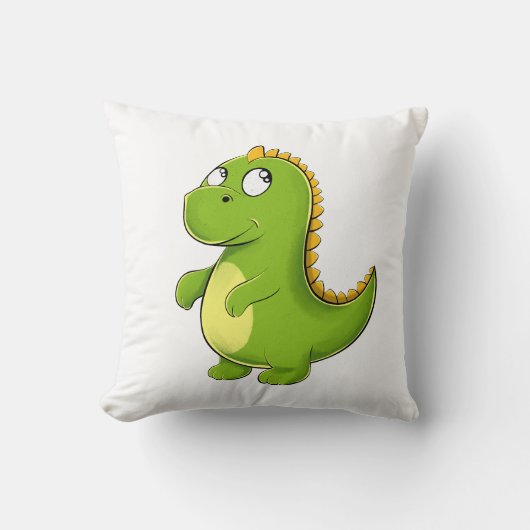 Fröhlicher Grüner Dino クッション (正面)