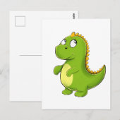 Fröhlicher Grüner Dino ポストカード (正面/裏面)