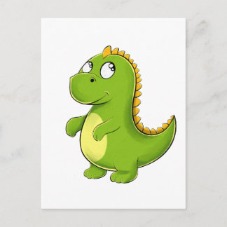 Fröhlicher Grüner Dino ポストカード