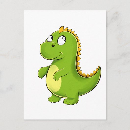Fröhlicher Grüner Dino ポストカード (正面)