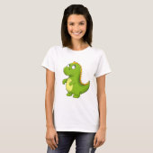 Fröhlicher Grüner Dino Tシャツ (正面フル)