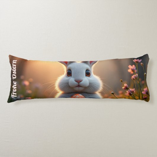 Fröhlicher Osterhase im Zauber des Frühlings ボディピロー (正面)