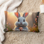 Fröhlicher Osterhase im Zauber des Frühlings ランバークッション (ブランケット)
