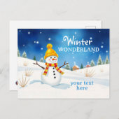 Fröhlicher Schneemann - Abendstimmung im Schnee | ポストカード (正面/裏面)