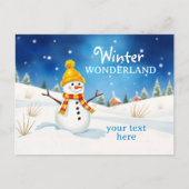 Fröhlicher Schneemann - Abendstimmung im Schnee | ポストカード (正面)