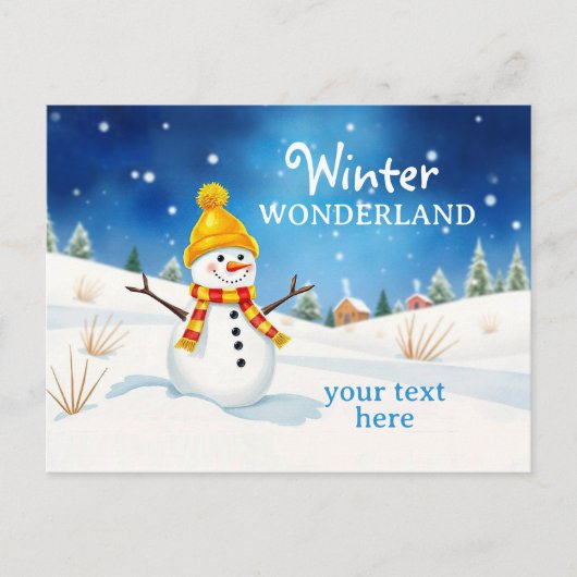 Fröhlicher Schneemann - Abendstimmung im Schnee | ポストカード (正面)
