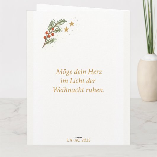 Fröhlicher Schneemann mit Weihnachtskugeln  カード (裏面)