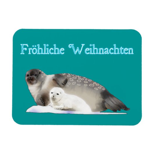 Froliche Weihnachen - Ringed Seal マグネット (横)