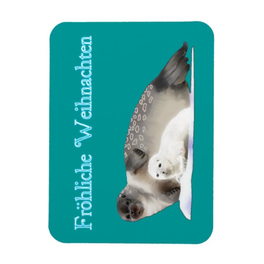 Froliche Weihnachen - Ringed Seal マグネット (縦)