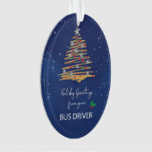FROMバスドライバクリスマスツリーカスタマイズ可能な名前 オーナメント (正面)