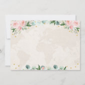 From 恋しく思 To Mrsピンクフローラ旅行ブライダルシャワー 招待状 (裏面)