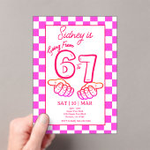 From 6 to 7 Meme Birthday Checkerboard Invitation アクリル招待状 (インサイチュ (ポータブル))